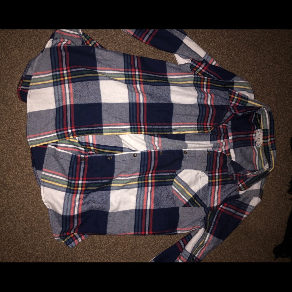 Button Up Plaid Flannel Shirt